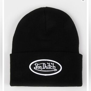 VON DUTCH Patcher Cuff Beanie in black NWT